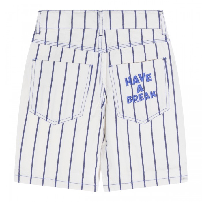 WHITE AND BLUE COTTON SHORT 2