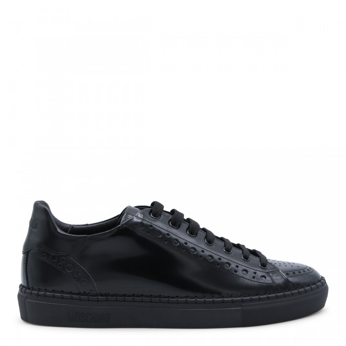BLACK LEATHER SNEAKERS