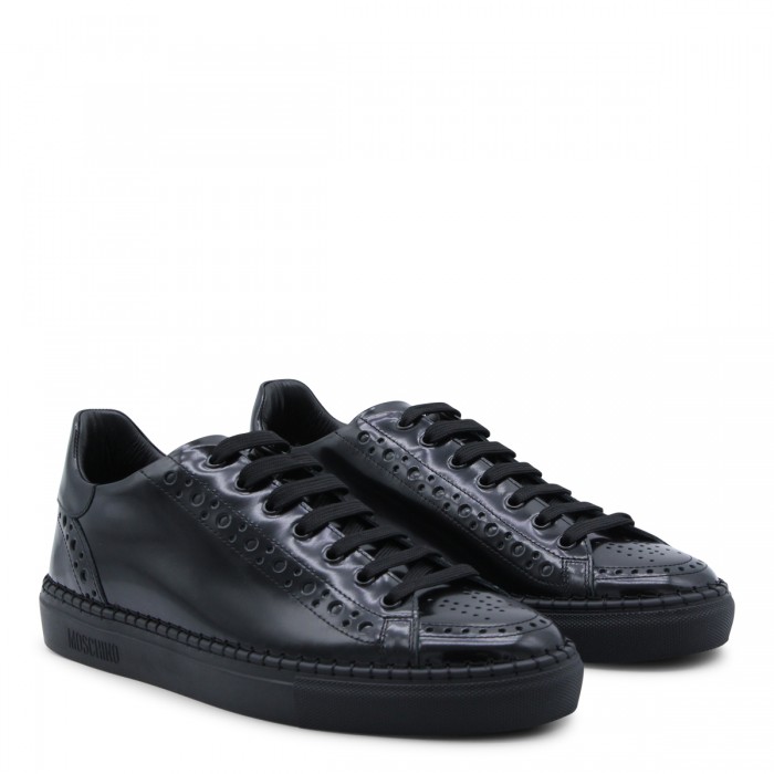 BLACK LEATHER SNEAKERS 2