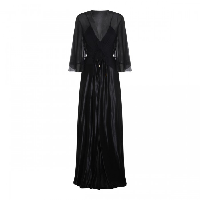 BLACK VISCOSE MAXI DRESS