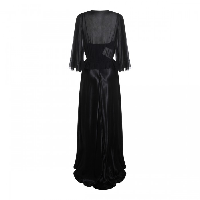 BLACK VISCOSE MAXI DRESS 2