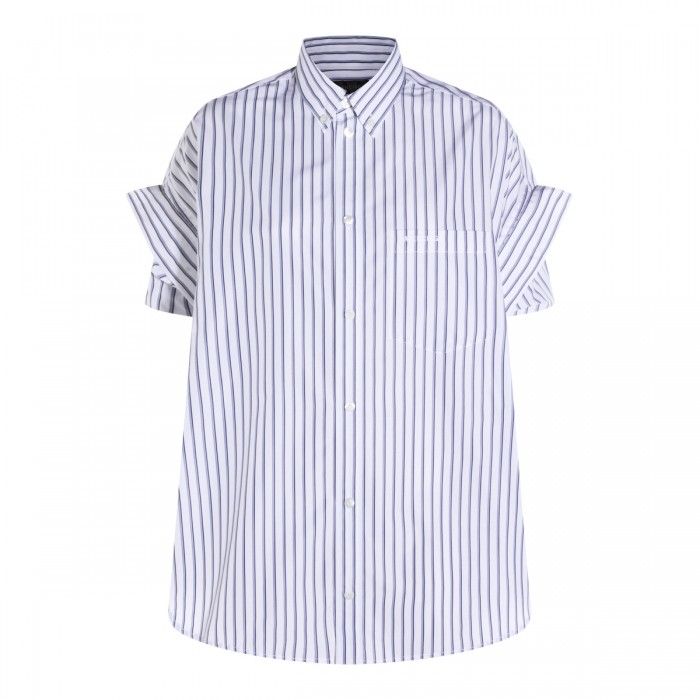 WHITE AND BLUE COTTON SHIRT