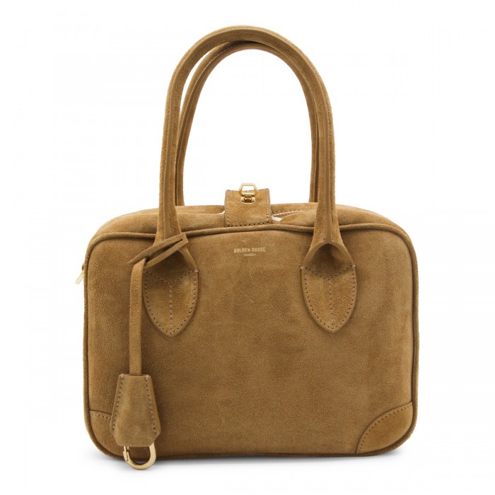 BROWN LEATHER TOP HANDLE BAG
