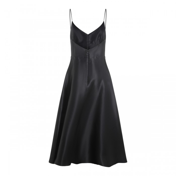 BLACK SILK MIDI DRESS 2