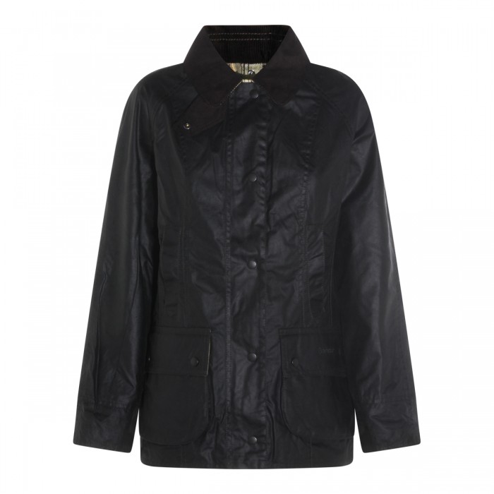 BLACK COTTON CASUAL JACKET
