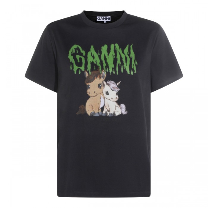 BLACK COTTON T-SHIRT