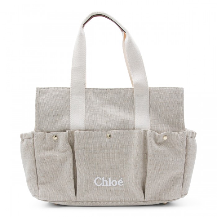 BEIGE DENIM TOTES