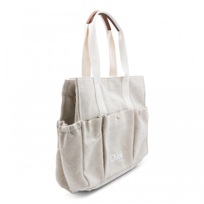 BEIGE DENIM TOTES 2