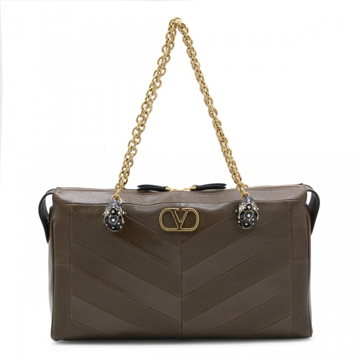 BROWN LEATHER PANTHEA...