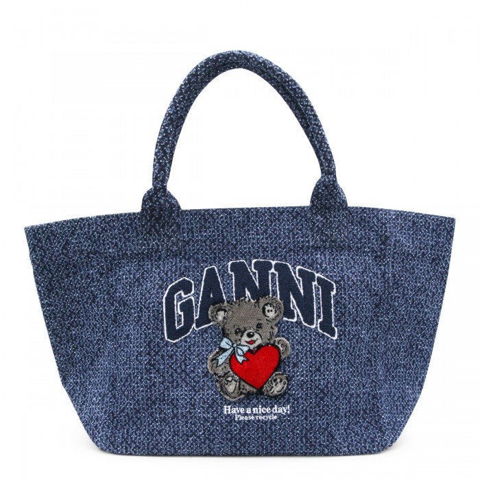 BLUE COTTON DENIM TOTES