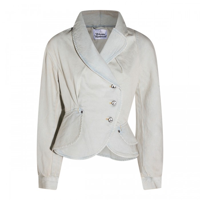WHITE COTTON BLAZER