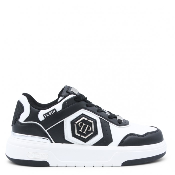 WHITE AND BLACK LEATHER...