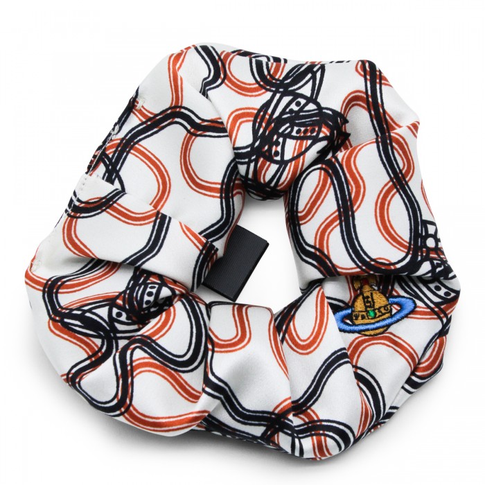 WHITE AND ORANGE SILK HAIR...