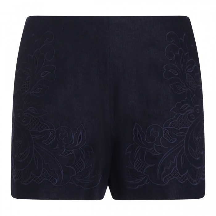 DARK BLUE LINEN SHORTS