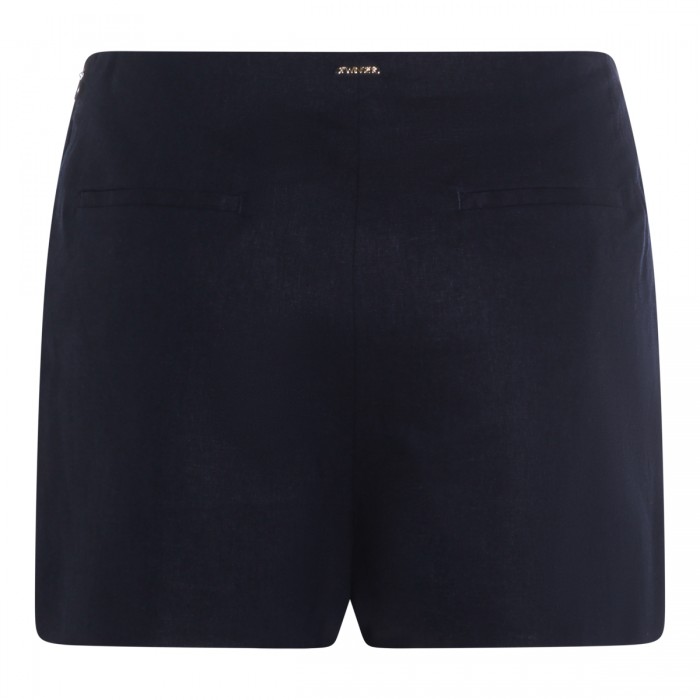 DARK BLUE LINEN SHORTS 2