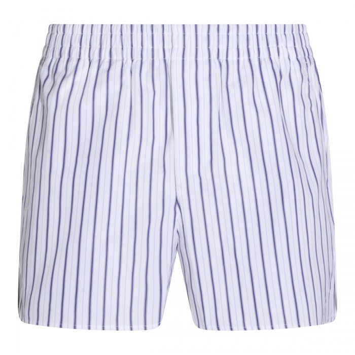 WHITE AND BLUE COTTON SHORT