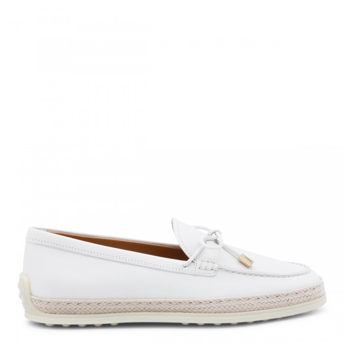 WHITE LEATHER LOAFERS