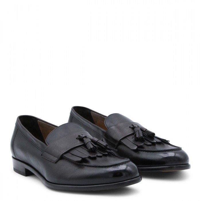 DARK BROWN LEATHER LOAFERS 2