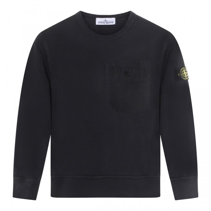 BLACK COTTON SWEATSHIRT