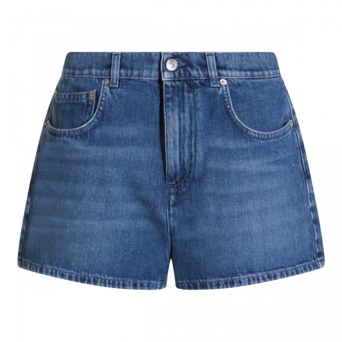 BLUE COTTON DENIM SHORT