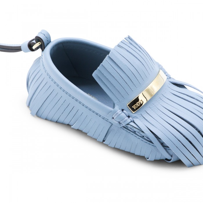 LIGHT BLUE LEATHER KEY RING 2