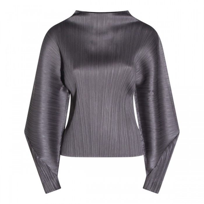 GREY PLEATED TOP