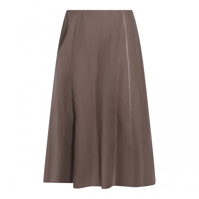 BROWN SILK SKIRT