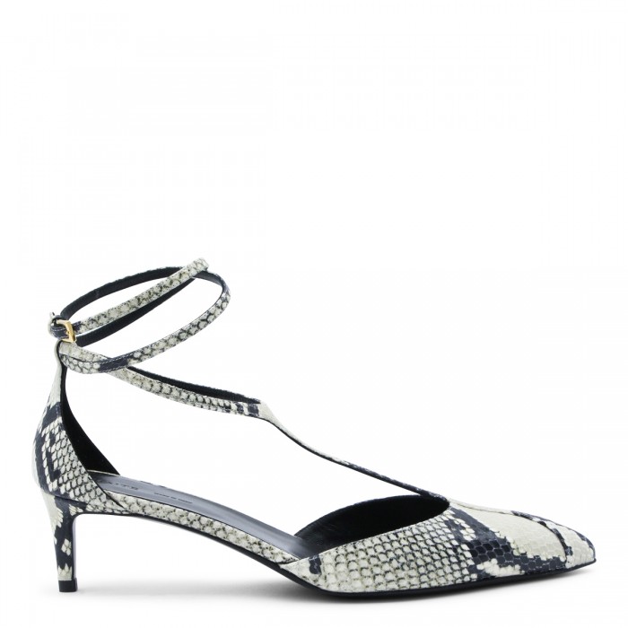 LIGHT GREY LEATHER SANDALS