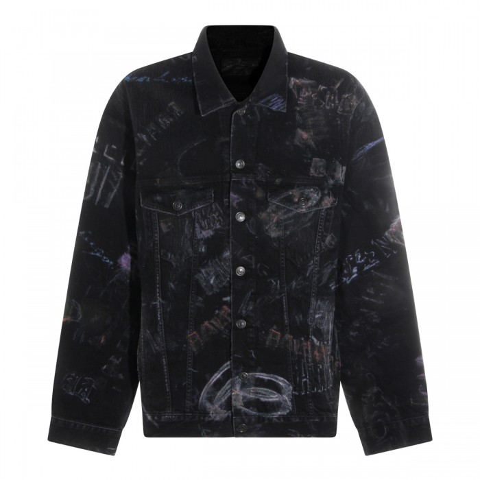 BLACK COTTON DENIM JACKET