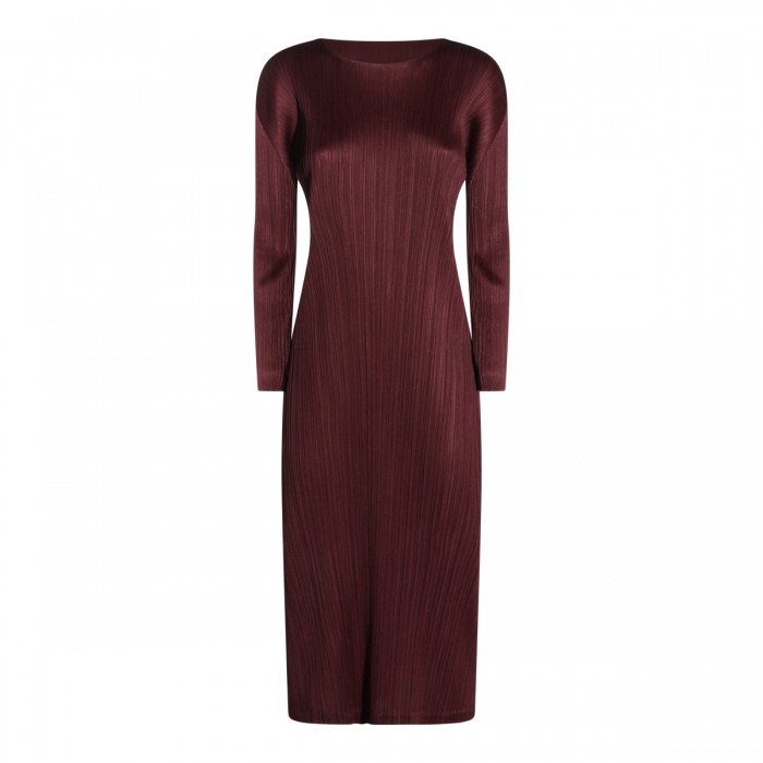 BORDEAUX PLEATED DRESS
