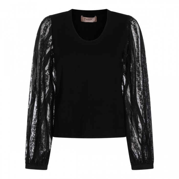 BLACK VISCOSE KNITWEAR