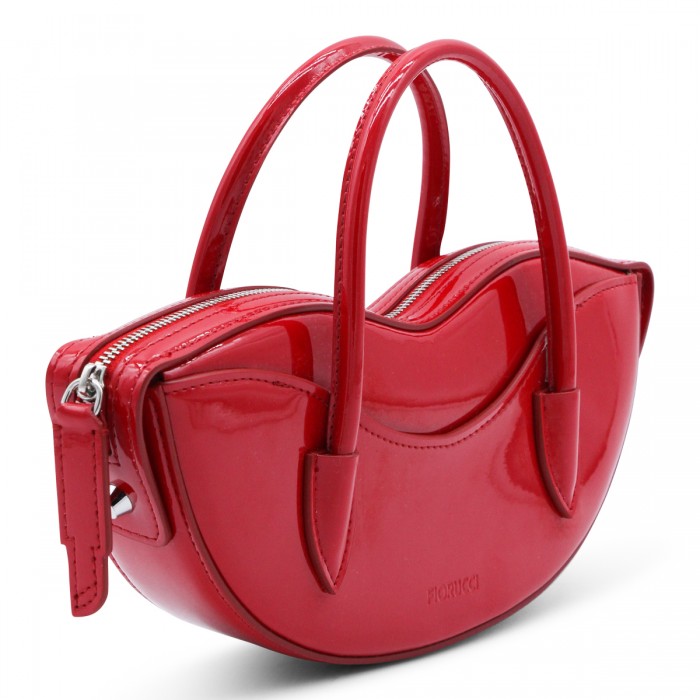 RED LEATHER TOP HANDLE BAG 2
