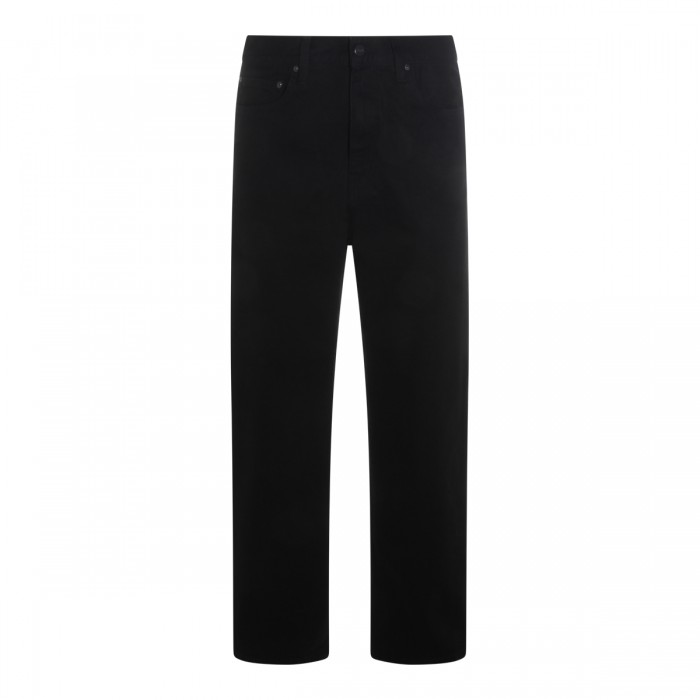 BLACK RINSED COTTON AARON PANT