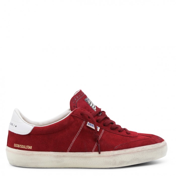 DARK RED AND WHITE LEATHER...