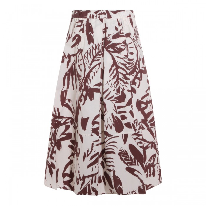 BROWN COTTON MIDI SKIRT 2