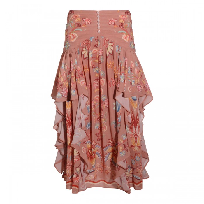 PINK VISCOSE MIDI SKIRT