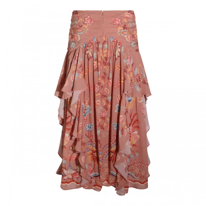 PINK VISCOSE MIDI SKIRT 2