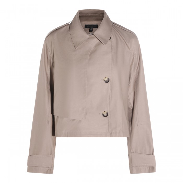 BEIGE COTTON CASUAL JACKET