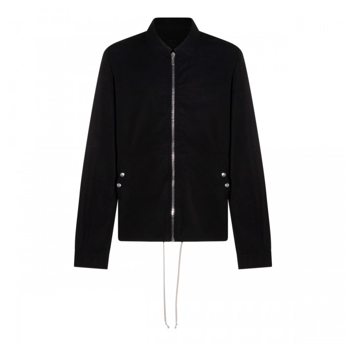 BLACK COTTON ZIP FRONT...