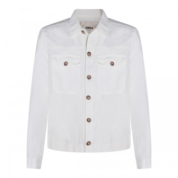 WHITE LINEN CASUAL JACKET