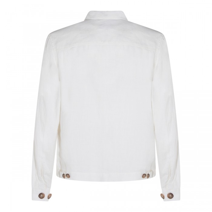 WHITE LINEN CASUAL JACKET 2