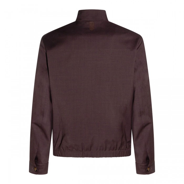 BROWN WOOL CASUAL JACKET 2