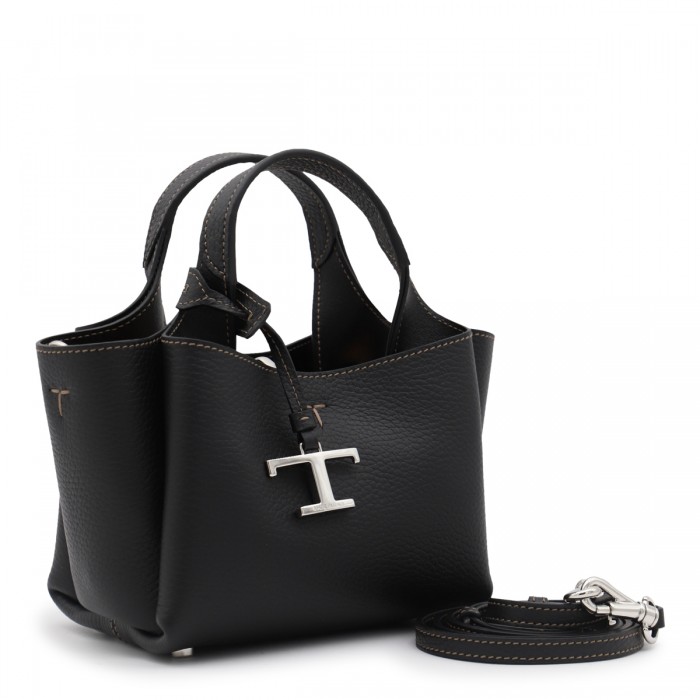 BLACK LEATHER TOTE 2