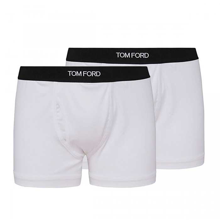 WHITE COTTON BLEND BOXERS