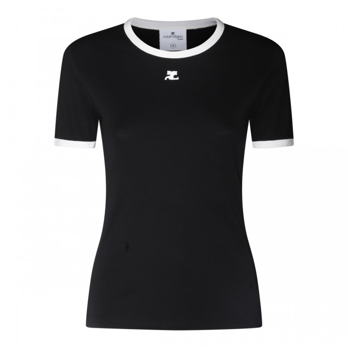 BLACK AND WHITE COTTON T-SHIRT