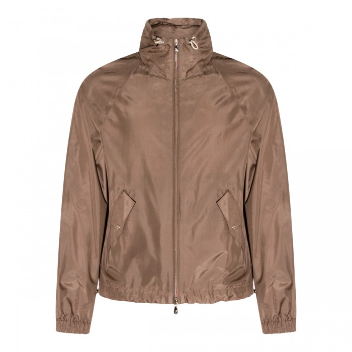 BROWN SILK CASUAL JACKET
