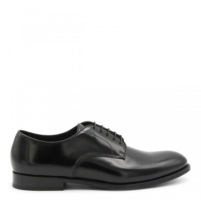 BLACK LEATHER LACE UP SHOES