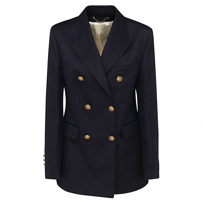 DARK BLUE VISCOSE BLEND BLAZER