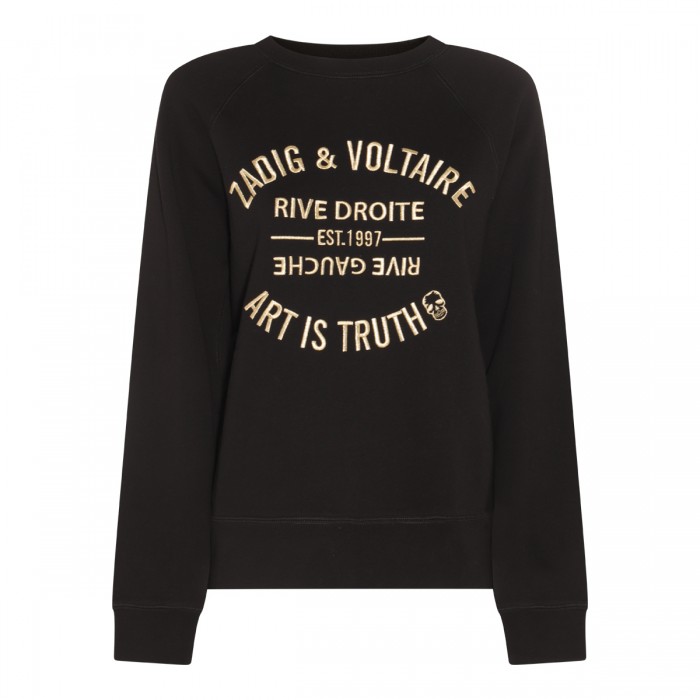 BLACK COTTON SWEATSHIRT