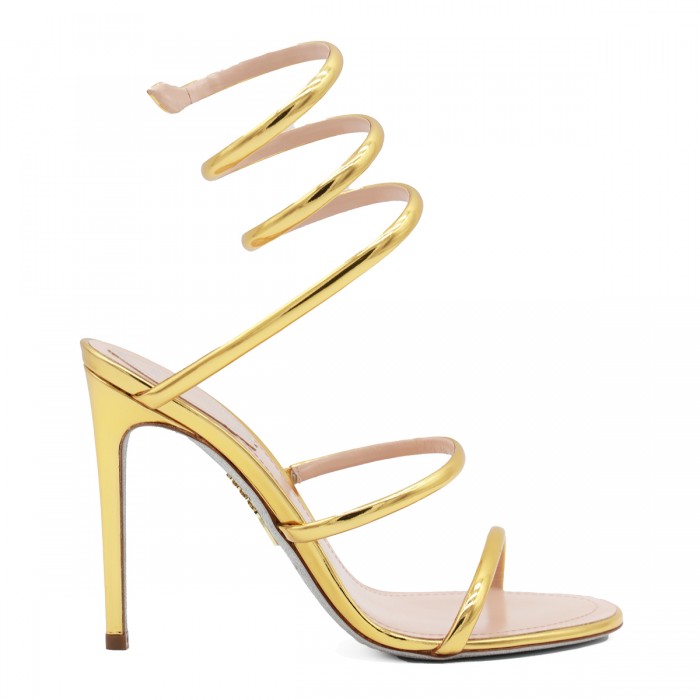 GOLD TONE LEATHER SANDALS